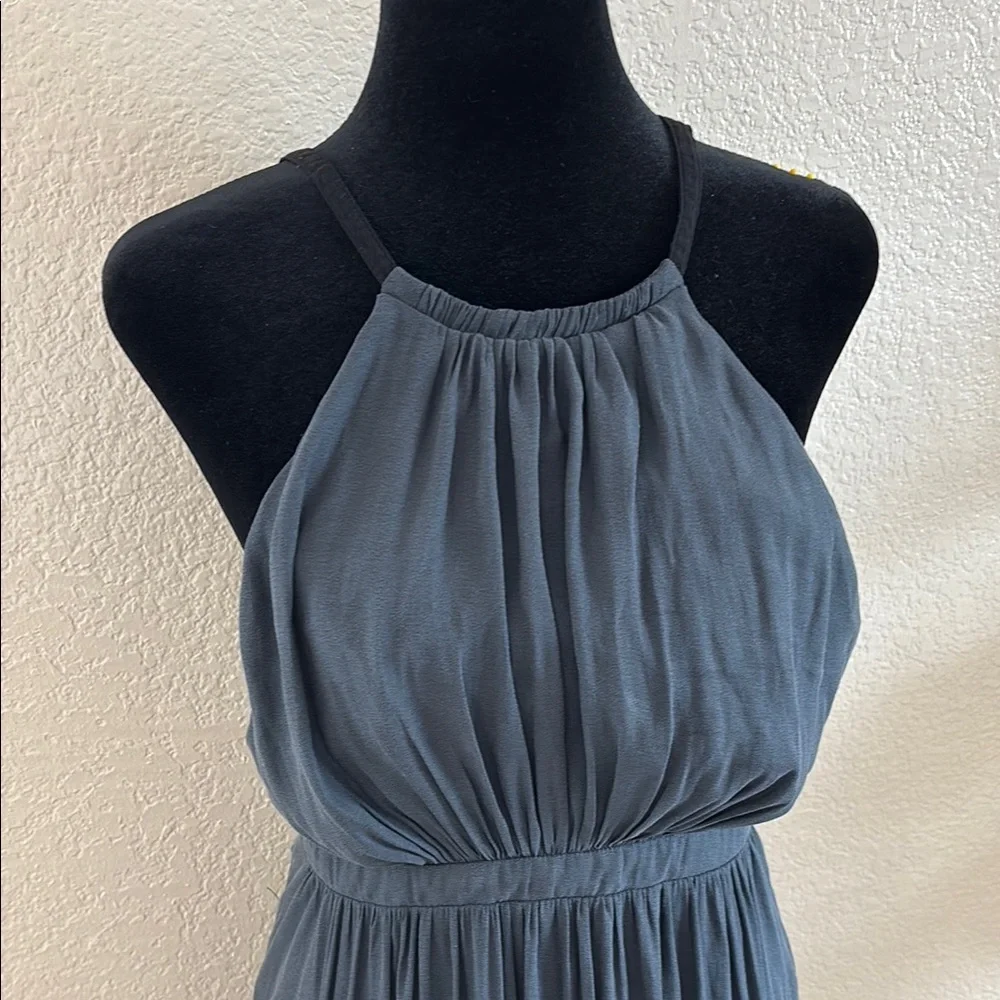 Free People Caught In The Moment T-Strap Chiffon Halter Maxi Dress 0136 - Picture 3 of 11